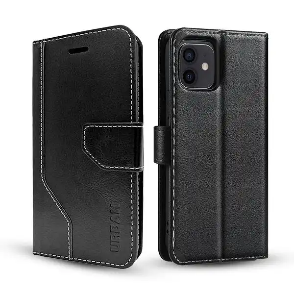 Urban Everyday Wallet Folio Case Protection Cover For Apple iPhone 14 Pro Black