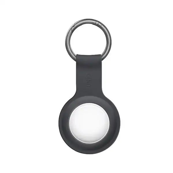 Uniq Lino Apple AirTag Tracker Protective Silicone Case/Cover w/ Carabiner Grey