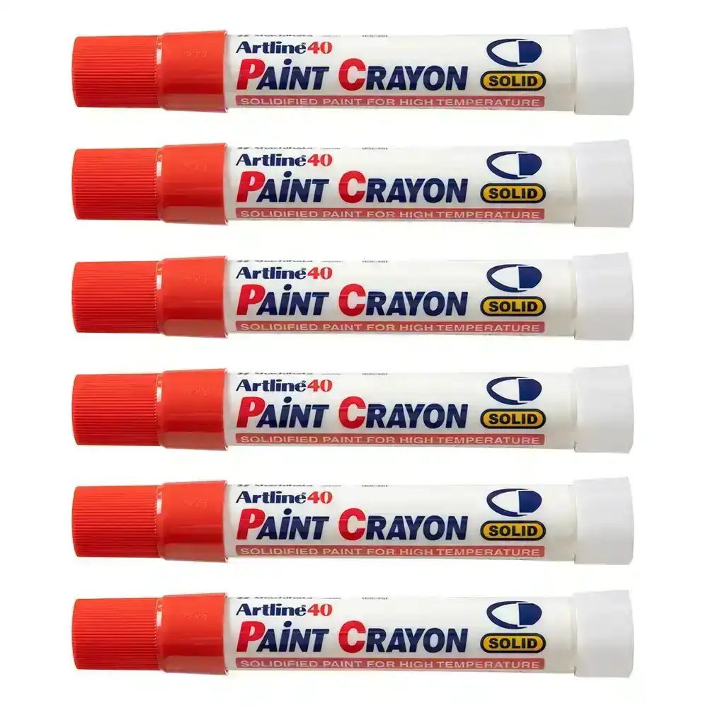 12PK Artline 40 Permanent Paint Crayon High Temperature - Red