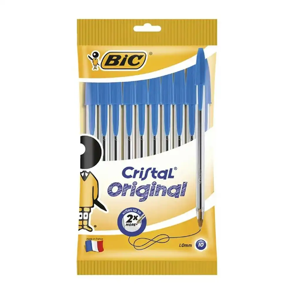 120pc Bic Cristal Original Ballpoint Pen Office Writing Ballpen 1.0mm Nib Blue