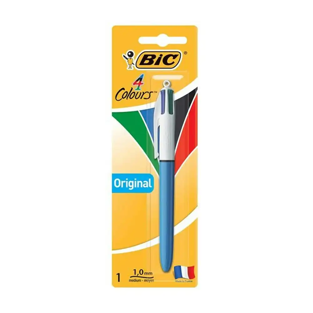 12pc Bic 4-Colour Click Pen Original Office Writing Ballpen 1.0mm Nib Stationery