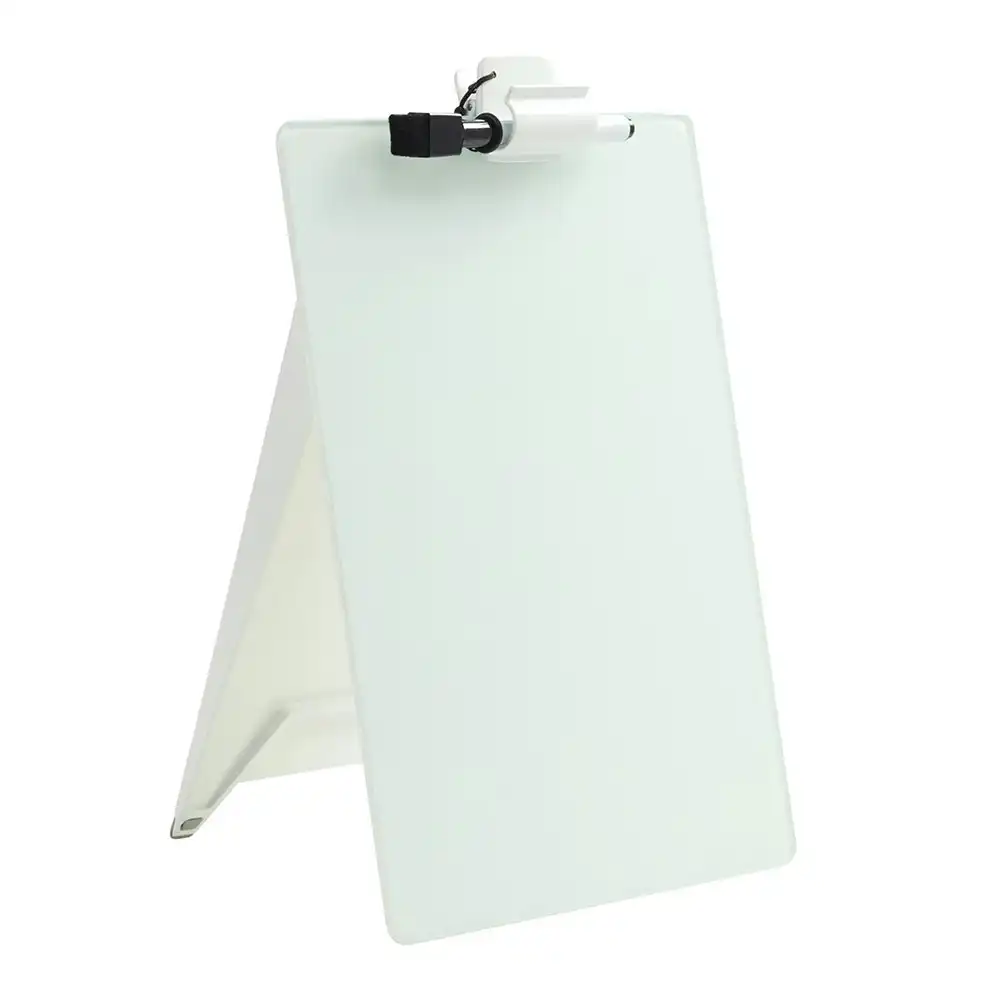 Quartet Desktop 21.5x30cm Easel Dry-Erase Glass Surface Board Frameless White