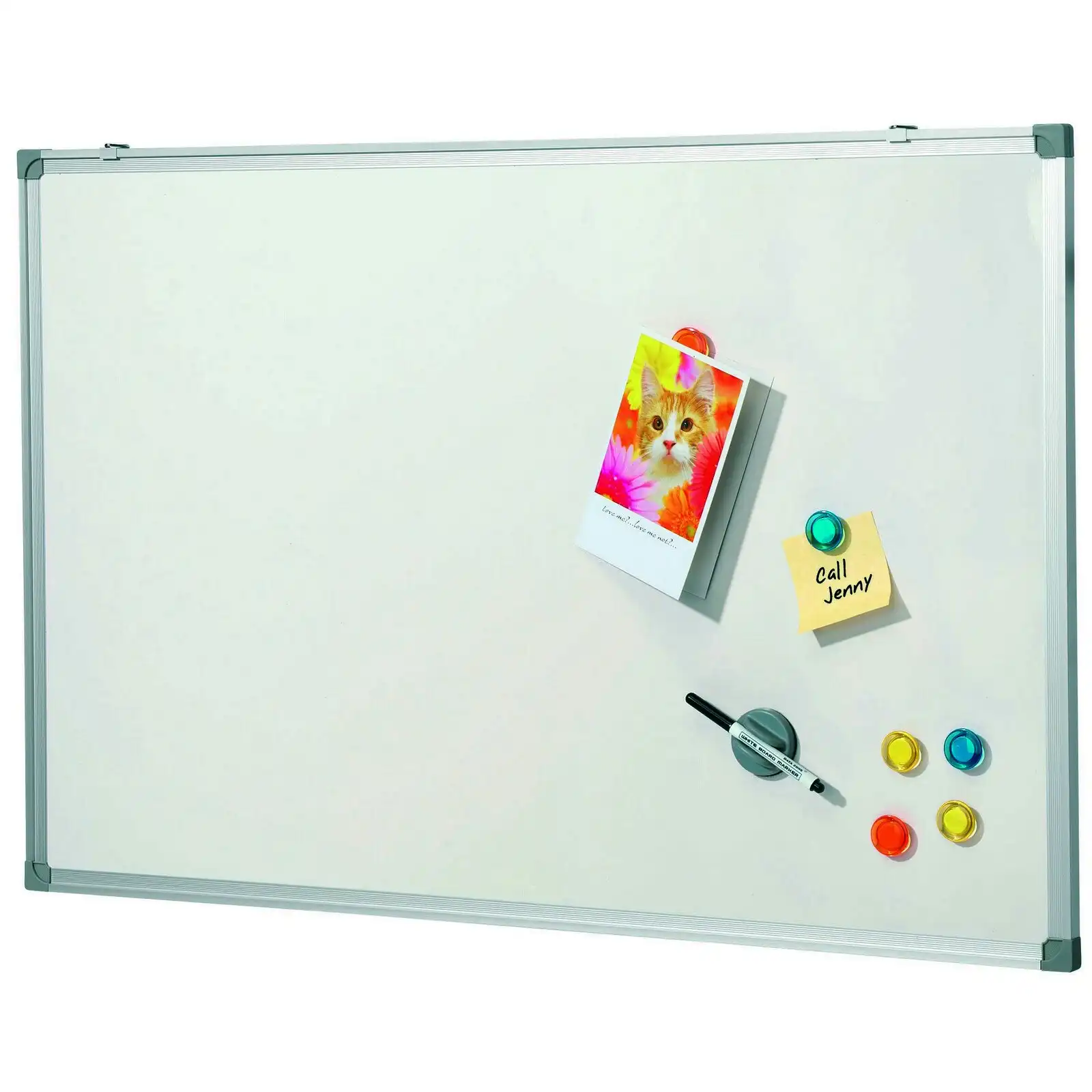 Quartet Economy 90x60cm Magnetic Steel Whiteboard Writing Board w/Marker/Magnets