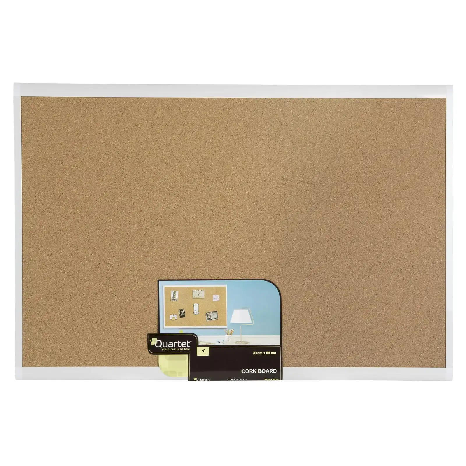 Quart Basics 90x60cm Corkboard Wall Hanging Display Bulletin Pin Board Natural