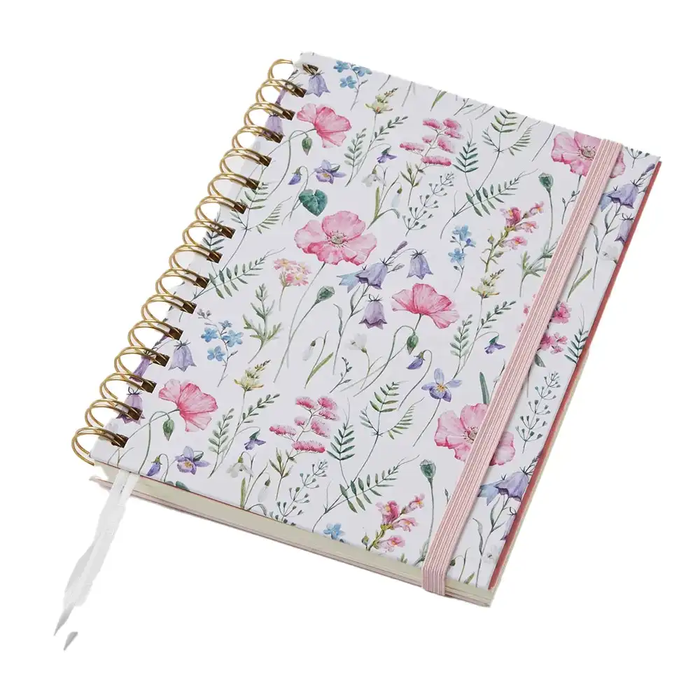 Pilbeam Living Wild Flower A5 Spiral Bound Journal Notebook Paper Stationery