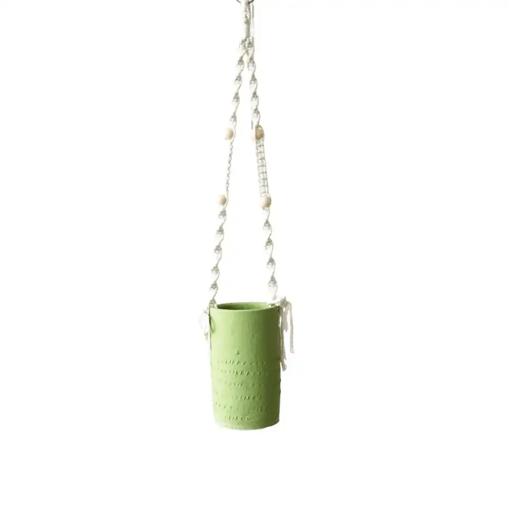 Rayell Large Lacey Hanging Pot/Planter Home Decor/Display Green 10x18.5x10cm
