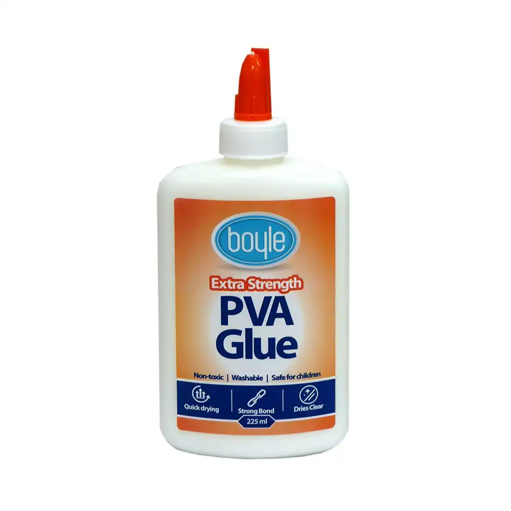 4PK Boyle Washable PVA Kids Craft/DIY Bond Adhesive Clear Glue Non-Toxic 225ml