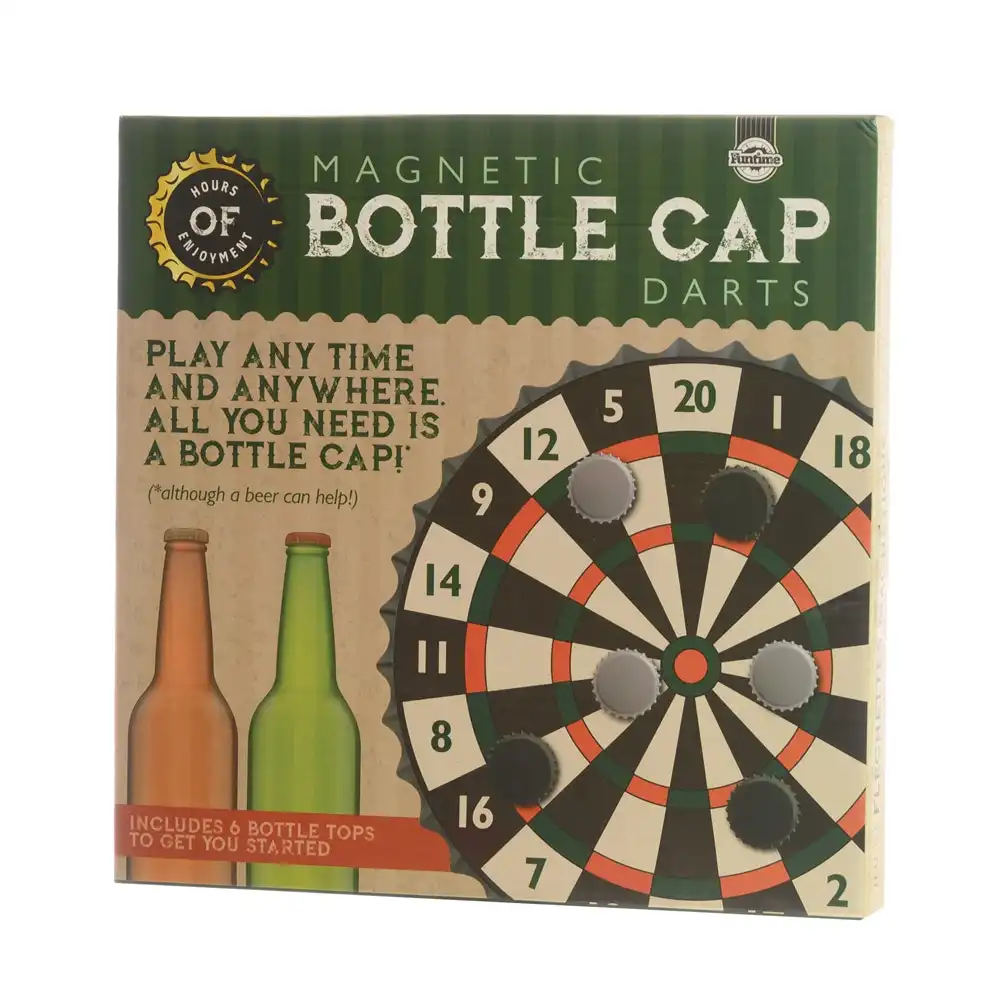 Funtime Magnetic Bottle Cap Dartboard Party Night Drinking Game Set For Adults