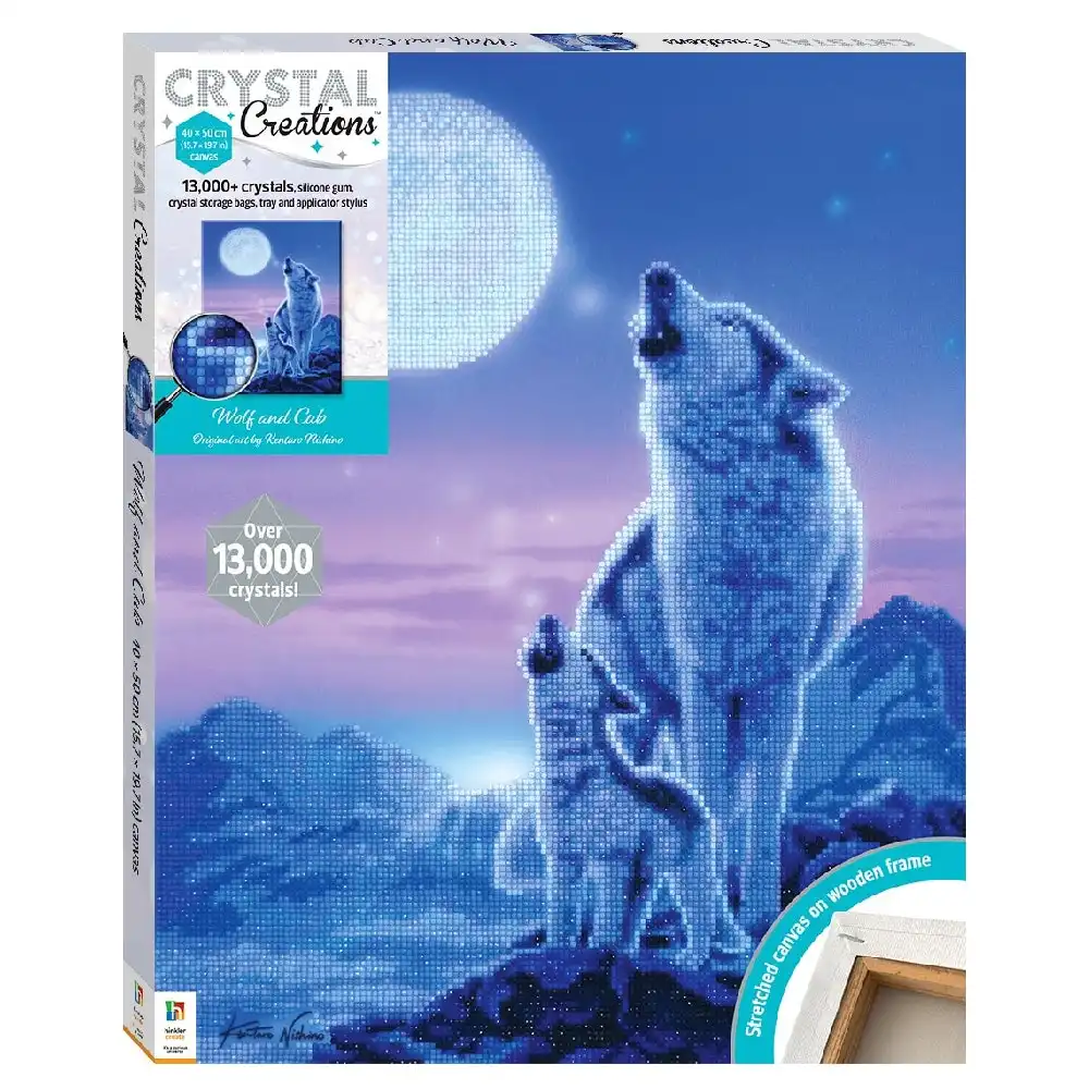 Art Maker Crystal Creations Canvas: Wolf and Cub Craft Activity Kit 14y+