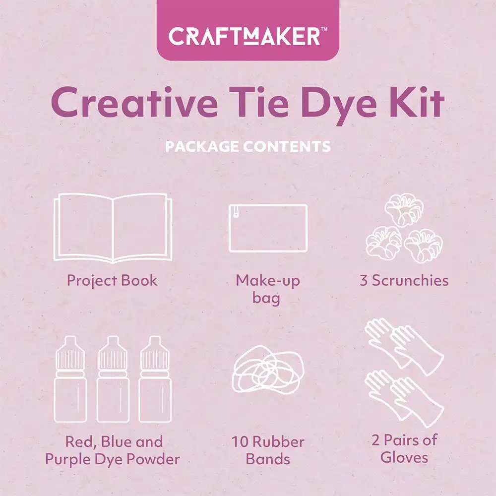 Craft Maker Creative Tie Dye Kit Deluxe Art/Craft Set DIY Hobby Project