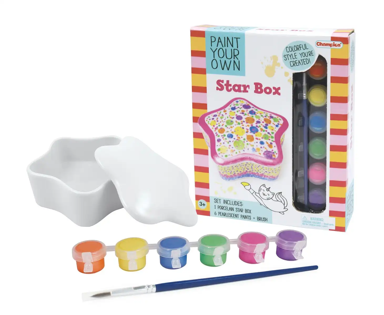 Kaper Kidz Pyo Porcelain Star Jewelry Box Painting Kids/Children Craft Kit 3+
