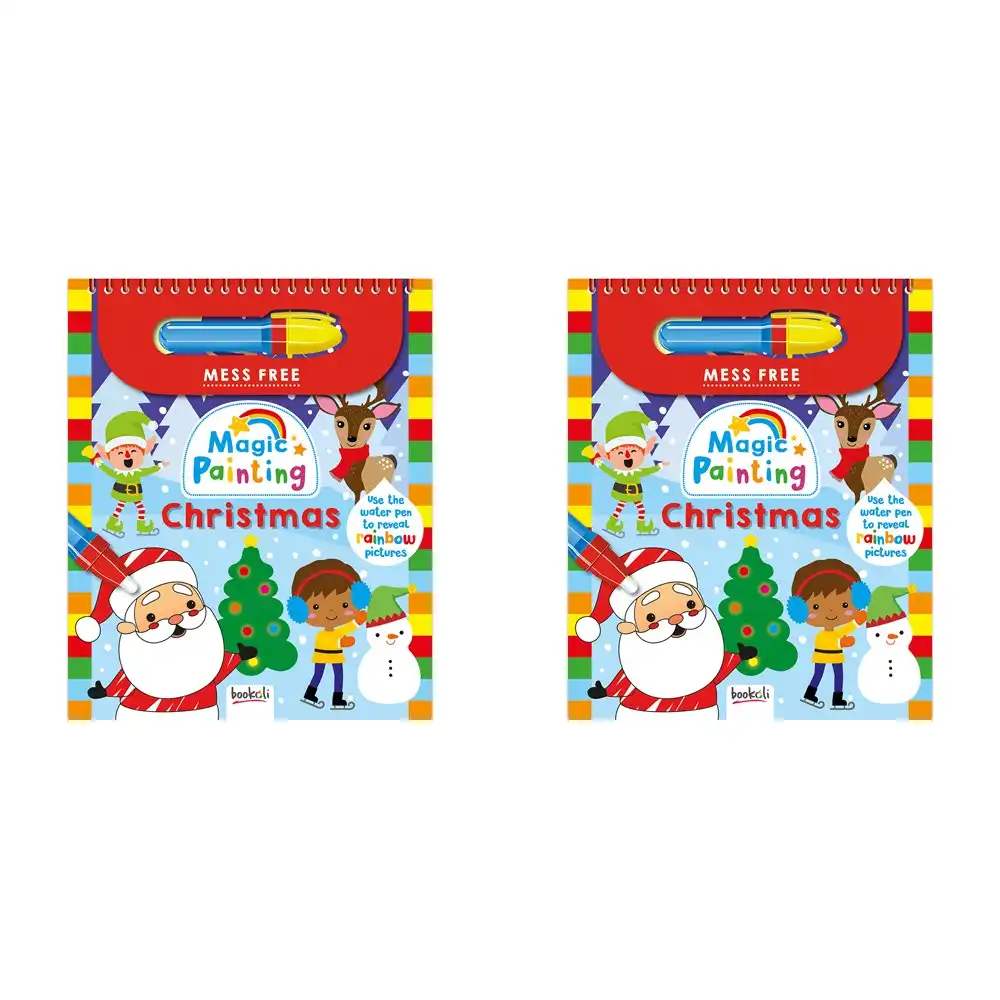 2x Bookoli Magic Painting Christmas Paint Art And Craft Book Kids/Childrens