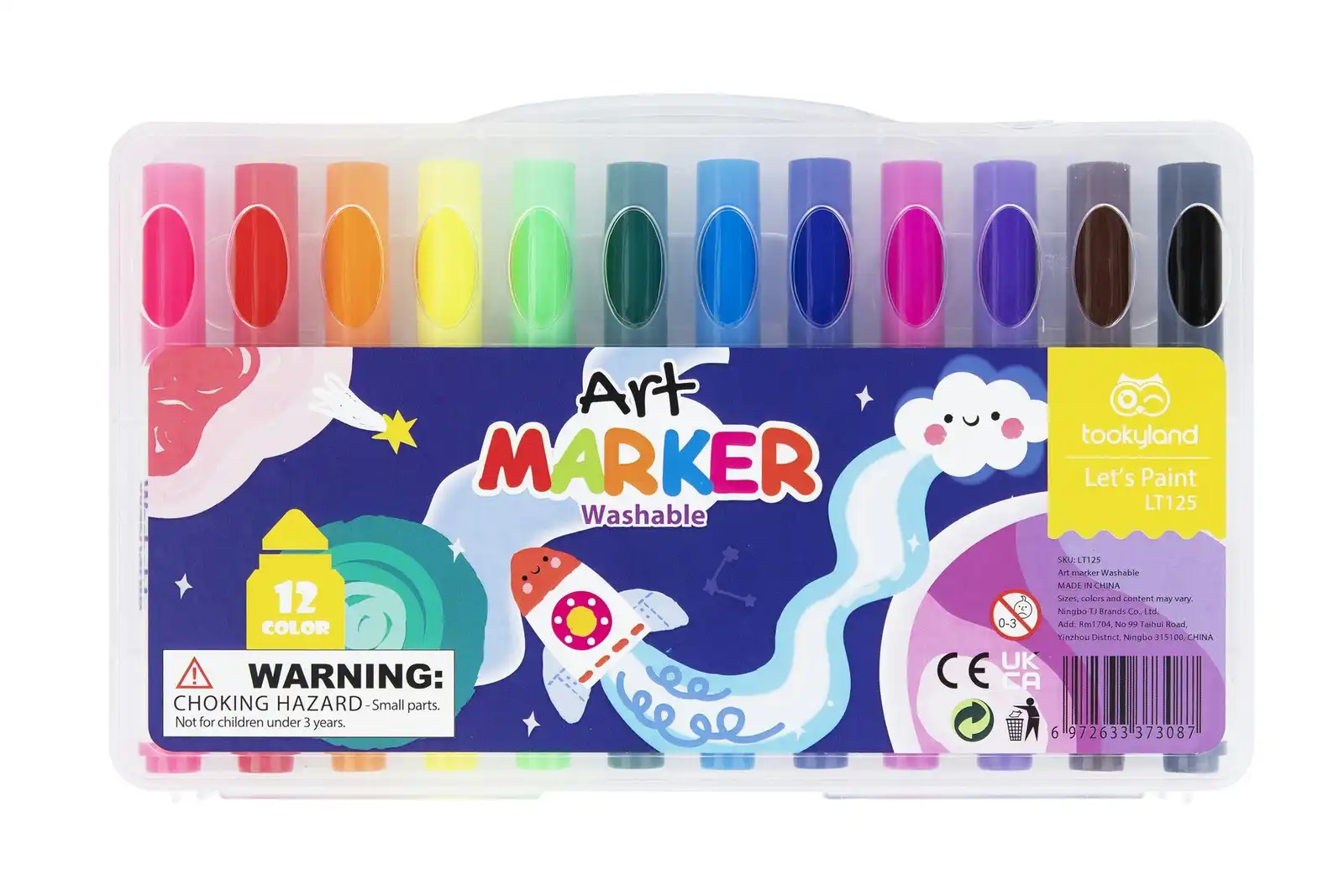 Tookyland 12-Colour Washable Marker Colouring/Drawing Art/Craft Kids/Toddler 3+