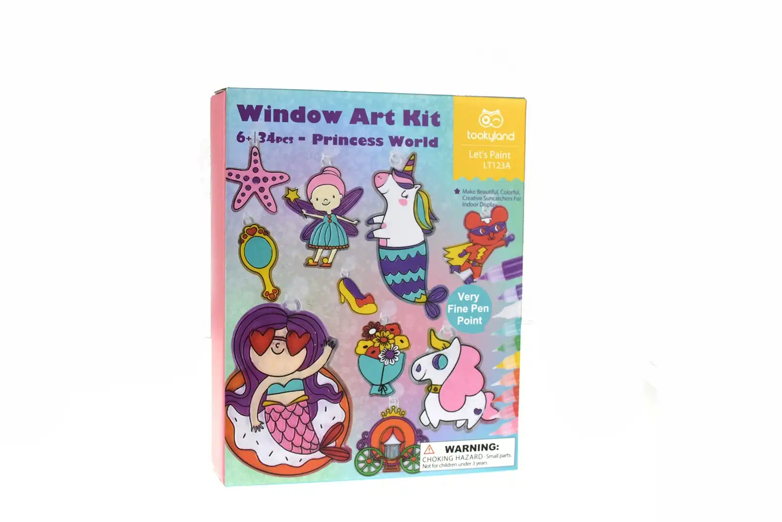 34pc Tookyland Window Art Princess World Craft Kit Kids Activity Fun Play Toy 5+