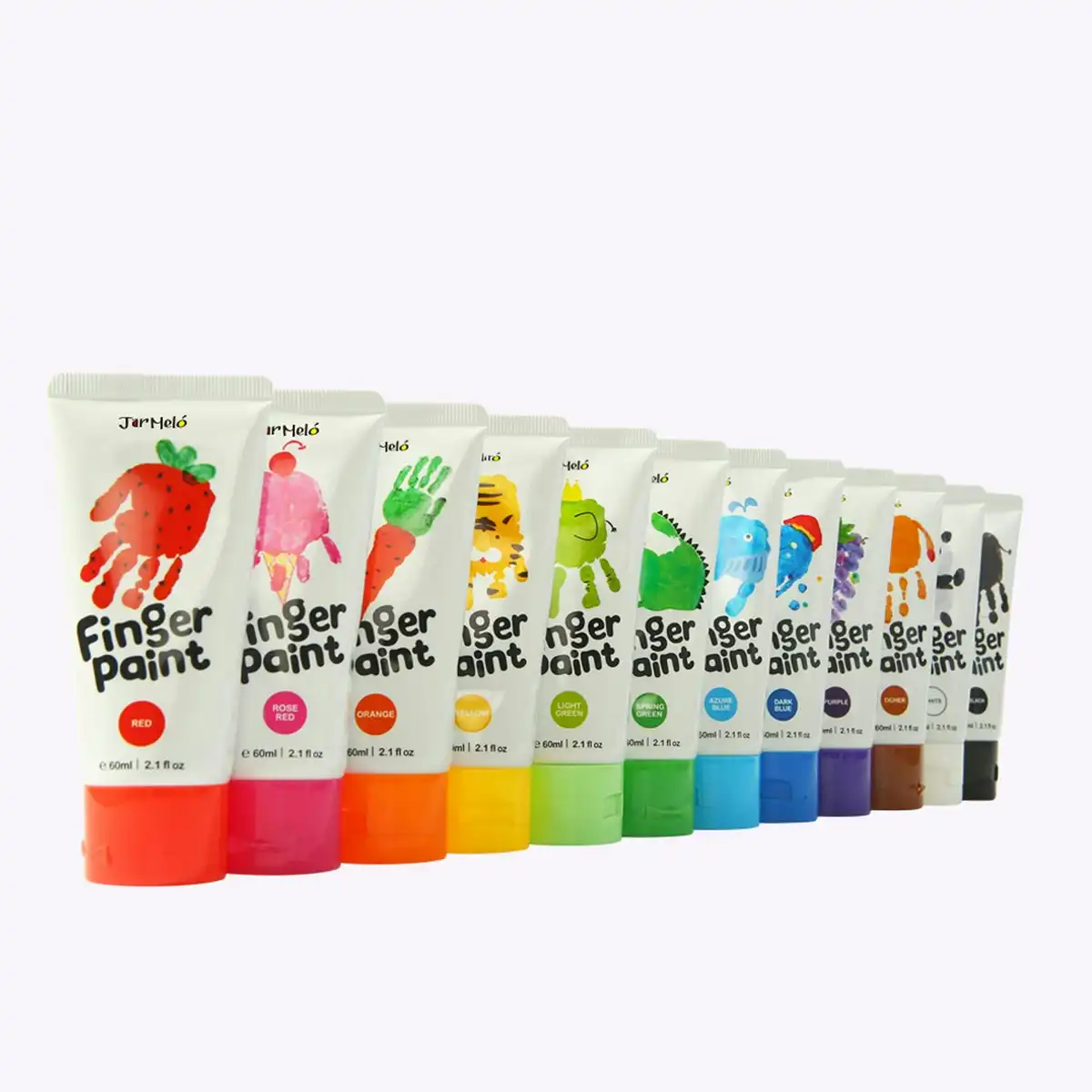 12pc Jarmelo Finger Paint For Kids Washable Safe Children Colouring Craft Kit 2+