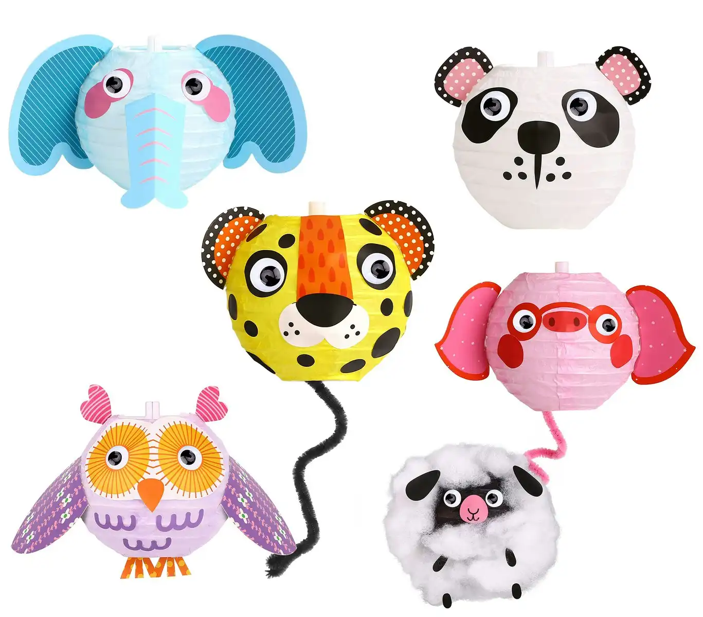 20pc Tookyland Kids Animal Paper Lanterns Craft Kit Activity Fun Play Toy 4+