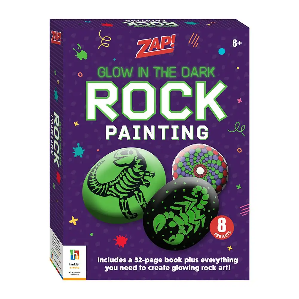 Zap! Extra Glow-in-the-Dark Rock Painting Craft Activity Kit Project 8y+