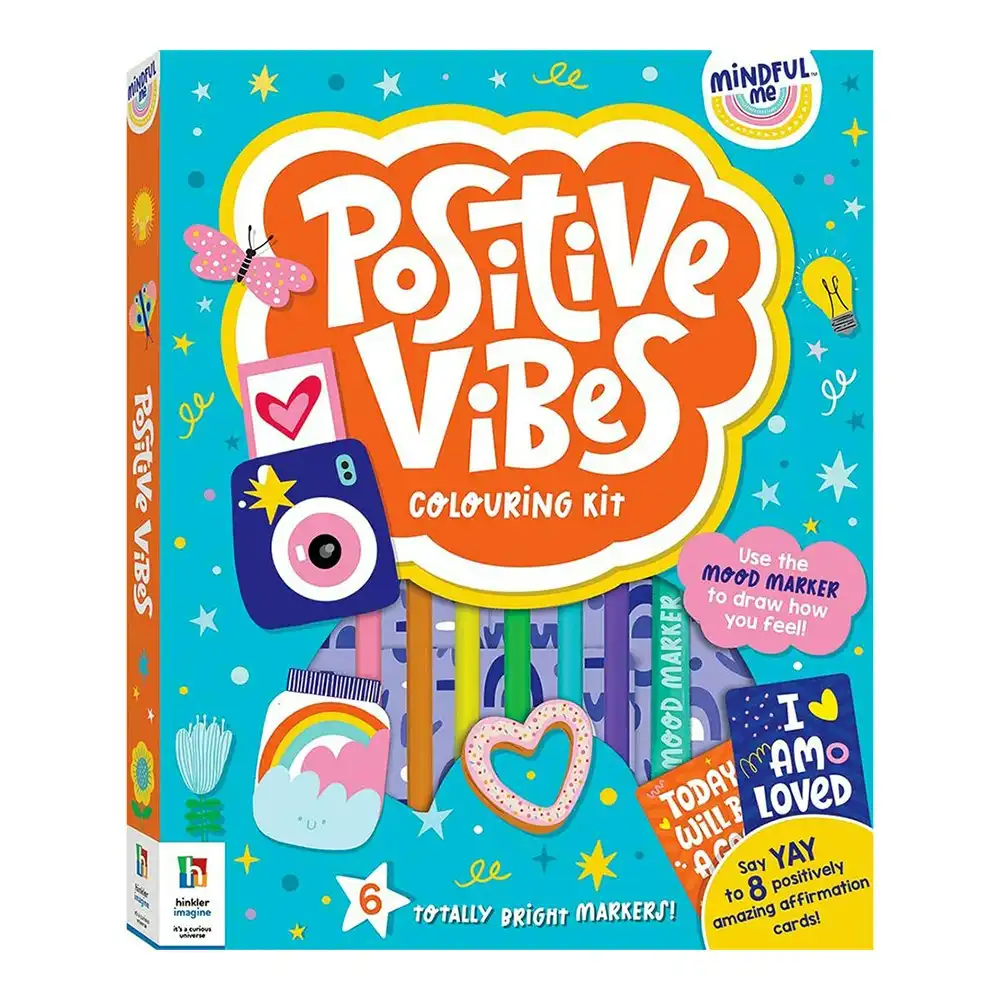 Elevate Mindful Me Positive Vibes Colouring Activity Kit Art/Craft Pad 6y+