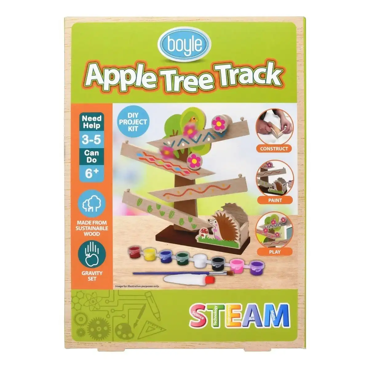 STEAM Wooden DIY Craft Project Craft Apple Tree Track Kids/Child Activity Toy 3+