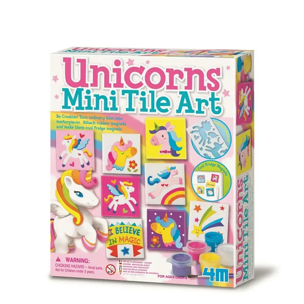 4M Creative Craft Unicorns Mini Tile Activity DIY Art/Craft Kids/Children 8y+