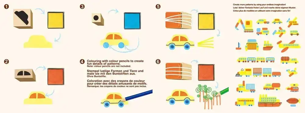 Avenir Stamp & Match Create Vehicles Creativity Art/Craft Kids/Toddler Kit 5y+
