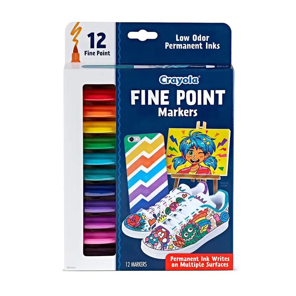 24pc Crayola Kids/Childrens Creative Permanent Fine Point Drawing Markers 96m+