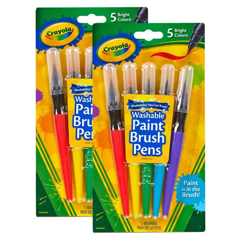 10pc Crayola Washable Colour Non Toxic Paint Brush Pen Crafts Kids/Children 3y+