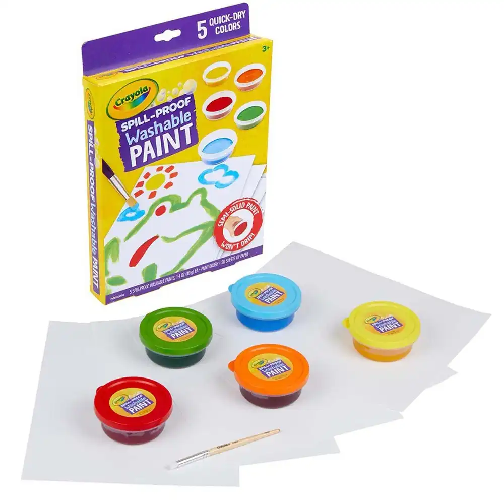 5pc Crayola Spill Proof Quick-Dry Washable Paint Kit Kids/Children Art/Craft 3y+