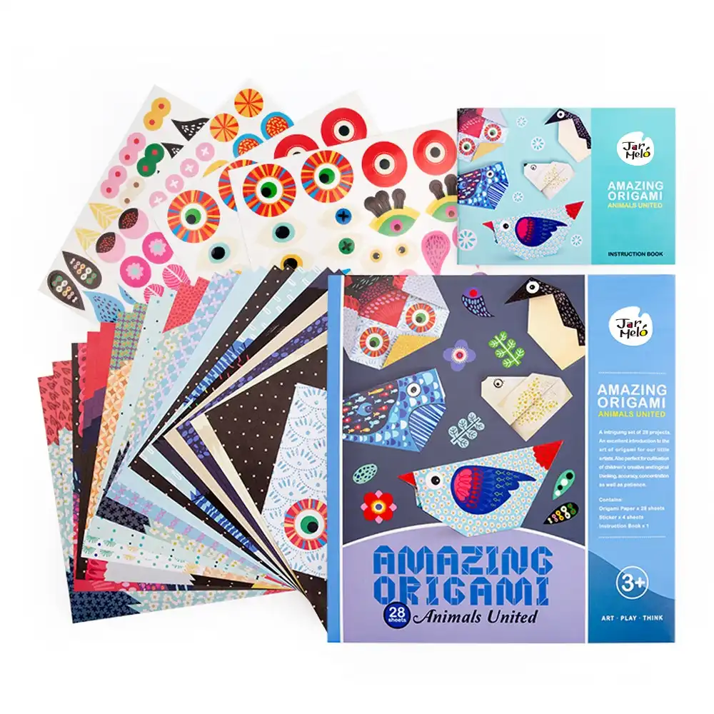 28pc Jarmelo Origami DIY Animal United Paper Plane Kids Folding Craft/Sticker 3+