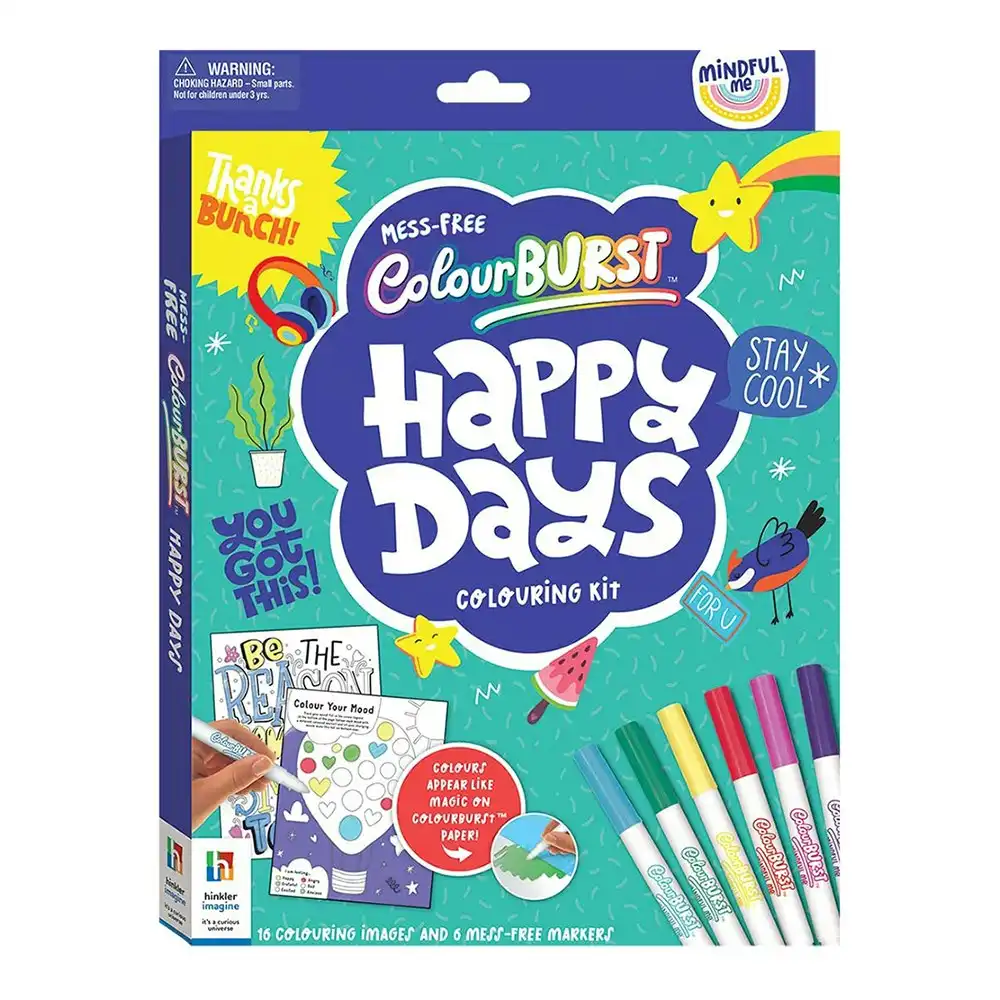 Elevate Mindful Me Colour Burst Happy Days Colouring Activity Kit Art Pad 6y+