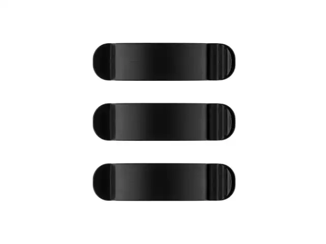 9pc Goobay 3-Slot Cable Management Clip Cord Holder Organiser Storage Black