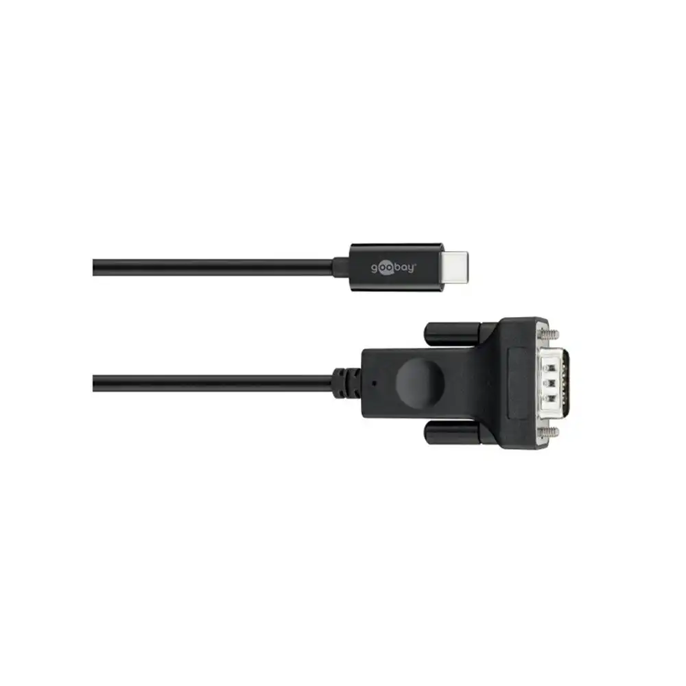 Goobay 1.80m USB-C to VGA Adapter 1080p Cable Display Cord Connector 60Hz Black