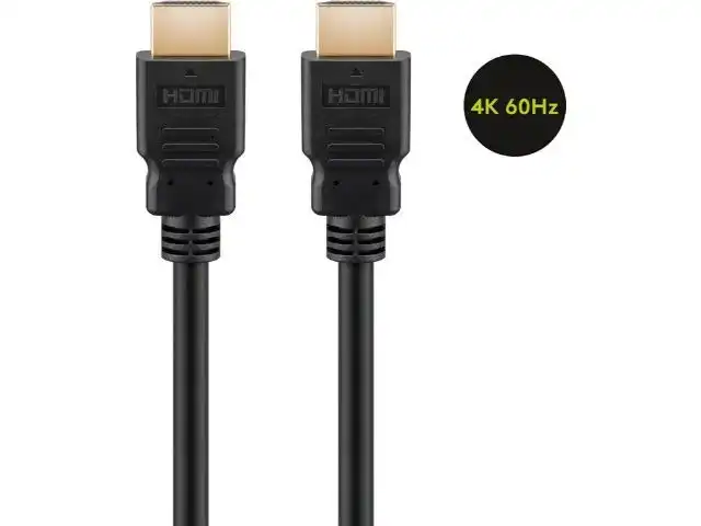 2x Goobay 0.5m Series 2.0 Male HDMI Cable Cord w/ Ethernet For Laptop/PC Black