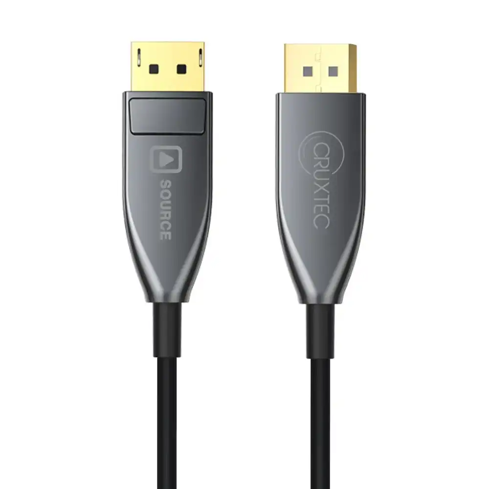 Cruxtec DisplayPort 1.4 8K Active Optical fiber Male Cable 15m 32.4Gbps Black