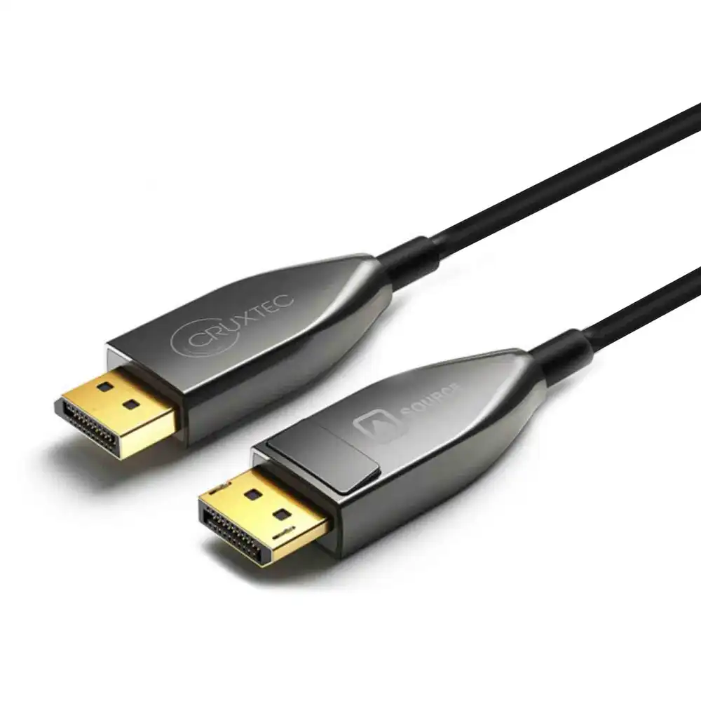 Cruxtec DisplayPort 1.4 8K Active Optical fiber Male Cable 10m 32.4Gbps Black