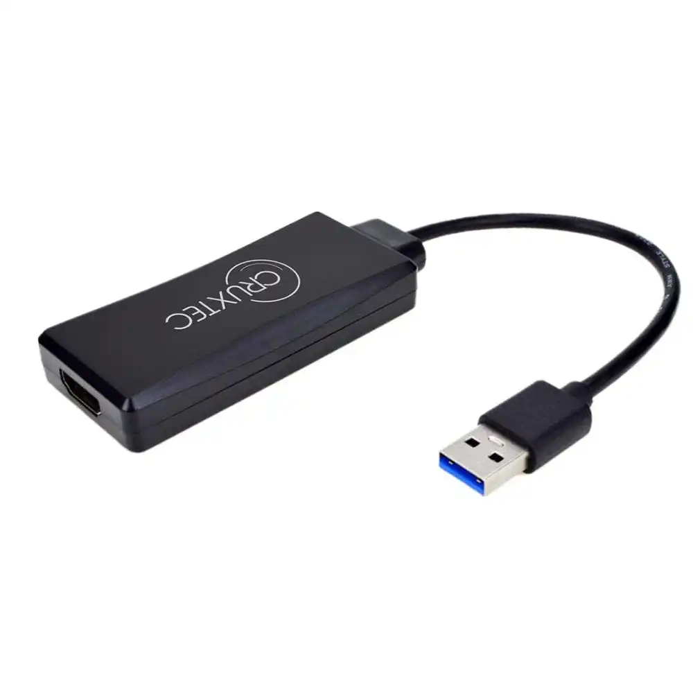 Cruxtec USB 3.0 Male to HDMI V1.4 Female 1080p/60Hz Cable 15cm Adapter Black