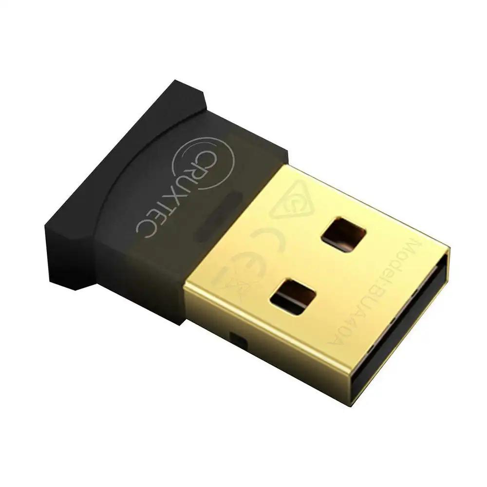 Cruxtec Gold Plated Bluetooth Dongle 4.0 Nano USB Adapter For PC/Laptop Black
