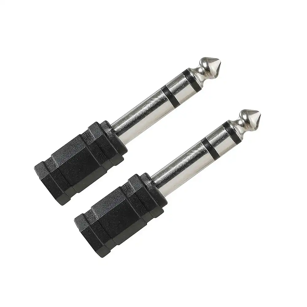 2x Kensington 3.5mm Female to 6mm Male Audio Adapter/Connector For Headphones BK