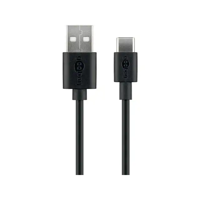 Goobay Male 1m USB-A to USB-C 2.0 Connector Cable Cord For Smartphones Black