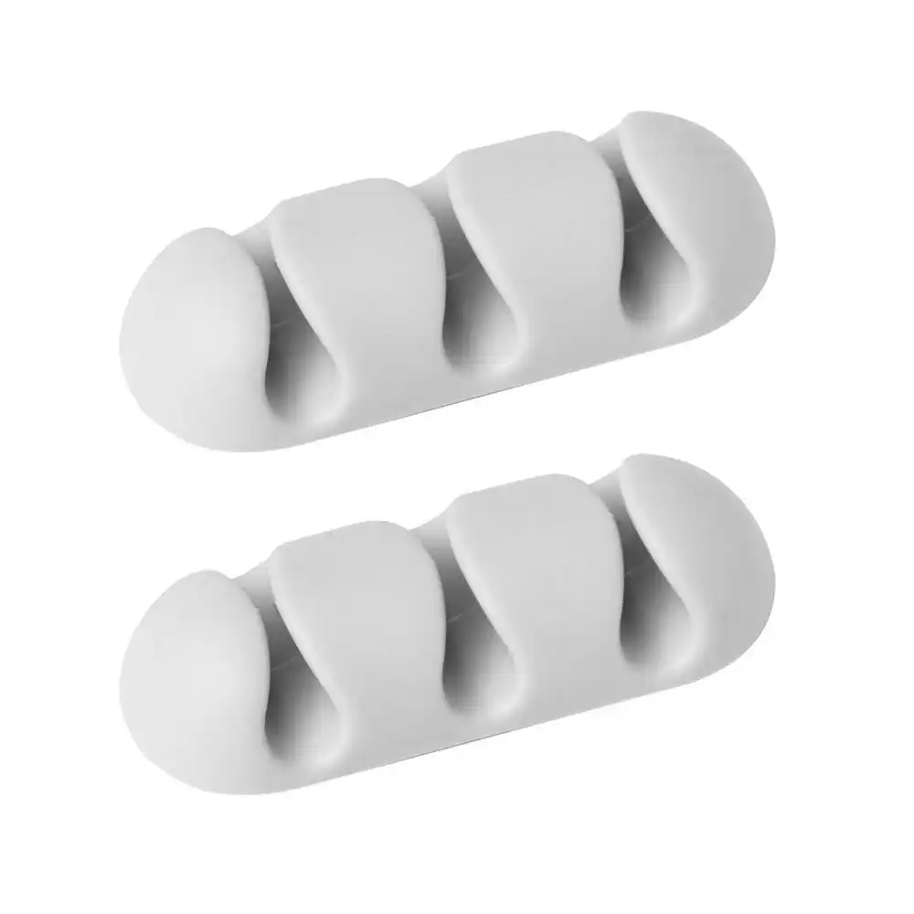 Durable Cavoline 18cm Plastic Self Adhesive Clips 3 Fastener Organiser Grey