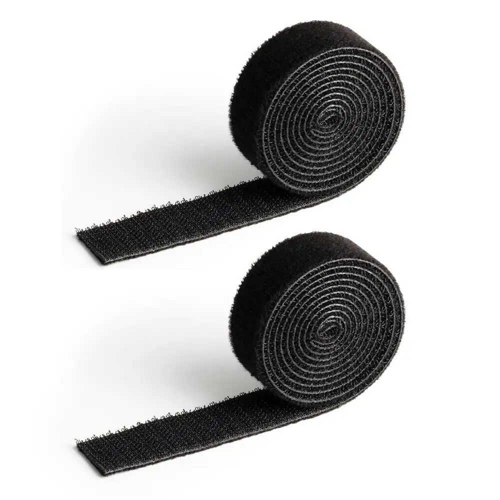2x Durable Cavoline 2cm Self Grip Cable Tape Adhesive Fastener Organiser Black