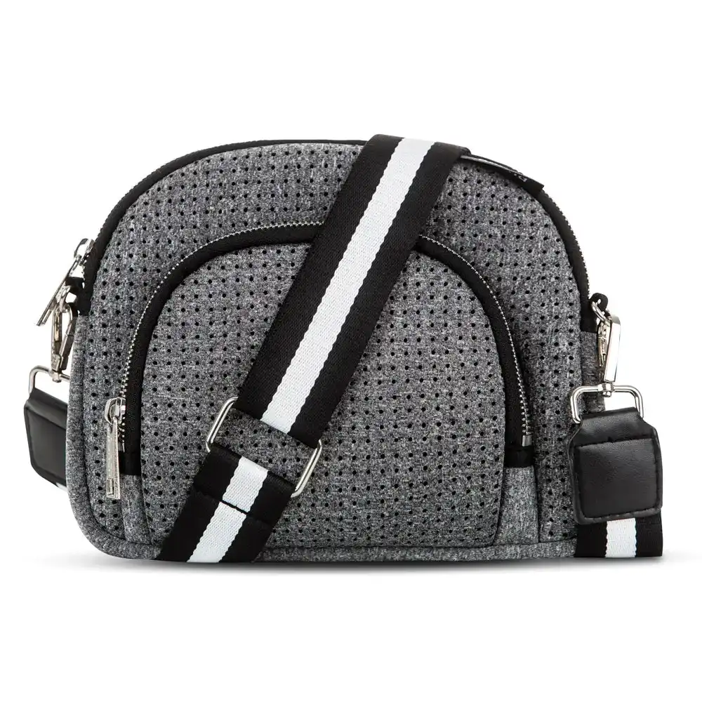Punch Neoprene Hanbag Moon Portable Small Shoulder Bag/Purse Marle Grey w/ Strap