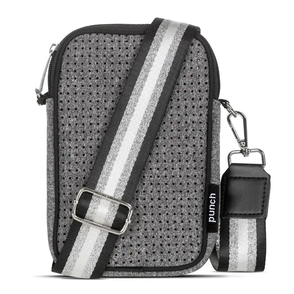 Punch Neoprene Mobile Tavel Bag w/Shoulder Strap Women's Handbag Marl Grey