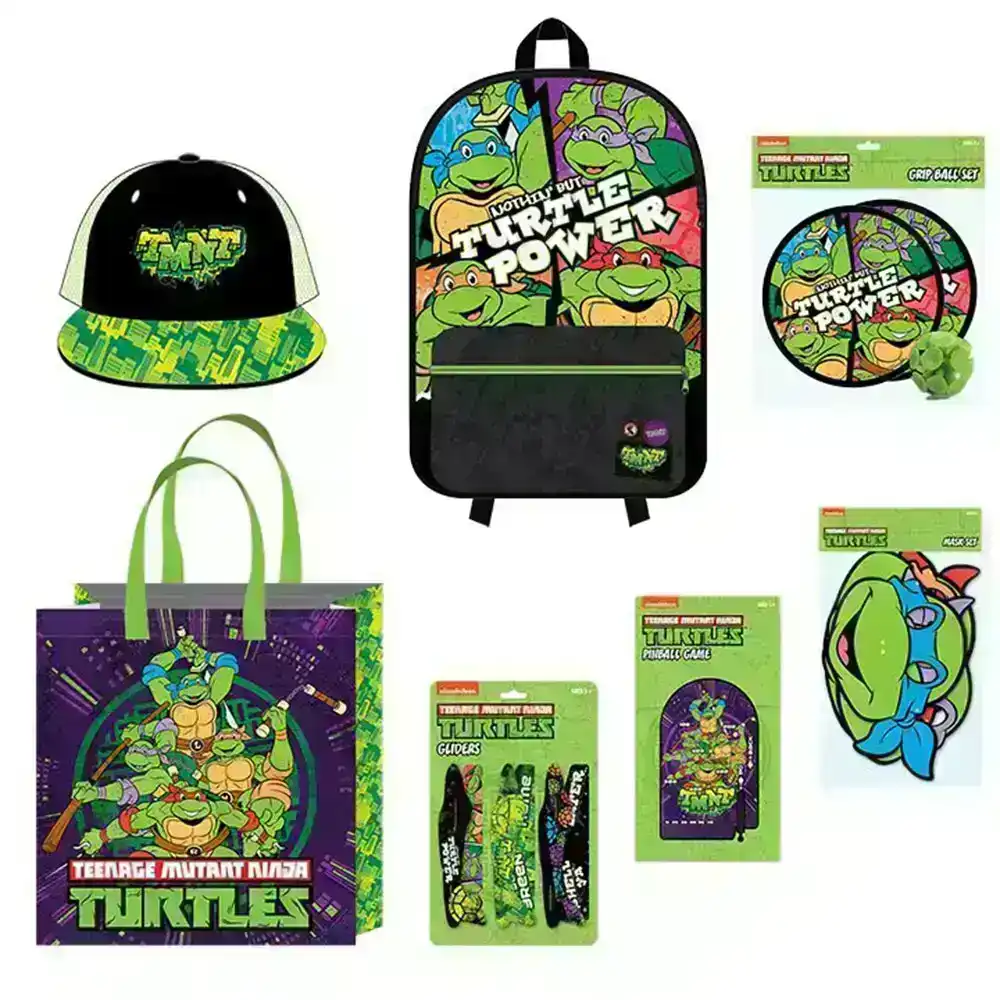 Teenage Mutant Ninja Turtles Retro Showbag 22 Kids Pinball/Backpack/Cap/Mask 3y+