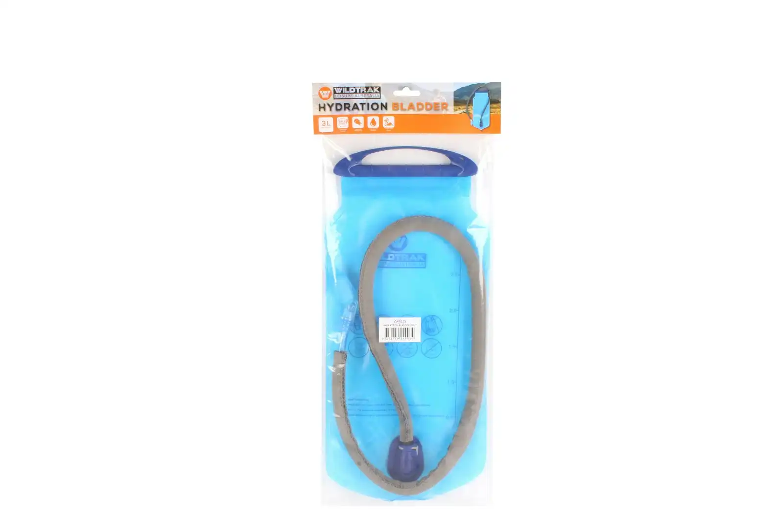 Wildtrak 3L Hydration Bladder Pack Outdoor Camping Water Drink Container Blue