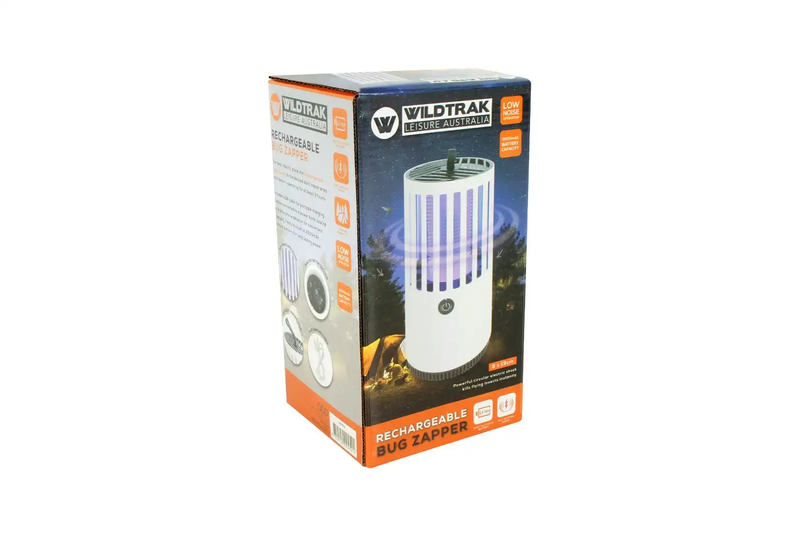 Wildtrak 19x9cm Mosquito Lamp Outdoor Camping Rechargeable Bug Zapper White