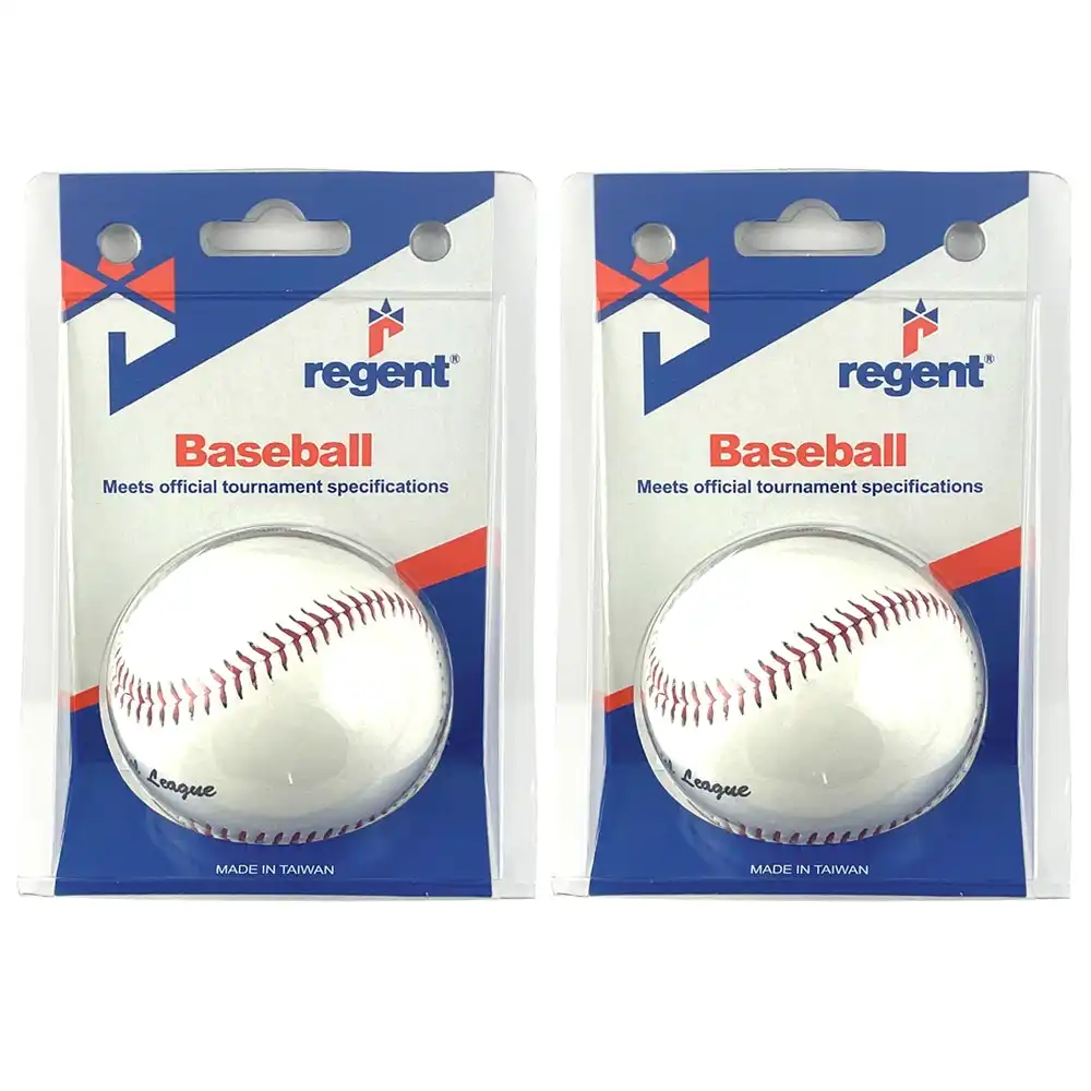 2x Regent 9" Parahyde Baseballs Outdoor Sports Game Practice/Training Ball White