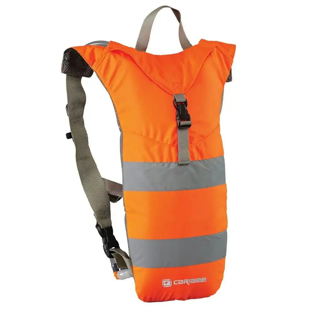 Caribee Nuke Hi Vis Hiking Hydration/Water System Backpack Orange 3L w/Reservoir