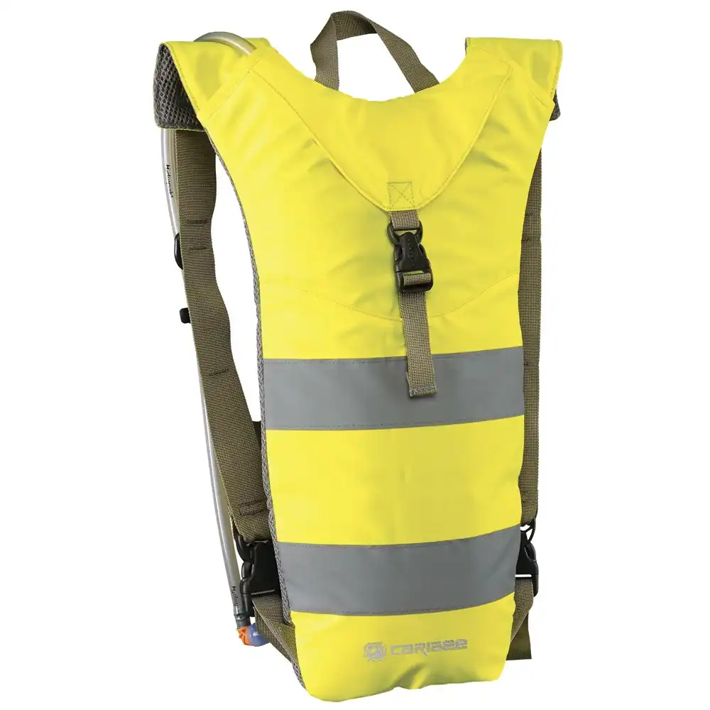 Caribee Nuke Hi Vis Hiking Hydration/Water System Backpack Yellow 3L w/Reservoir