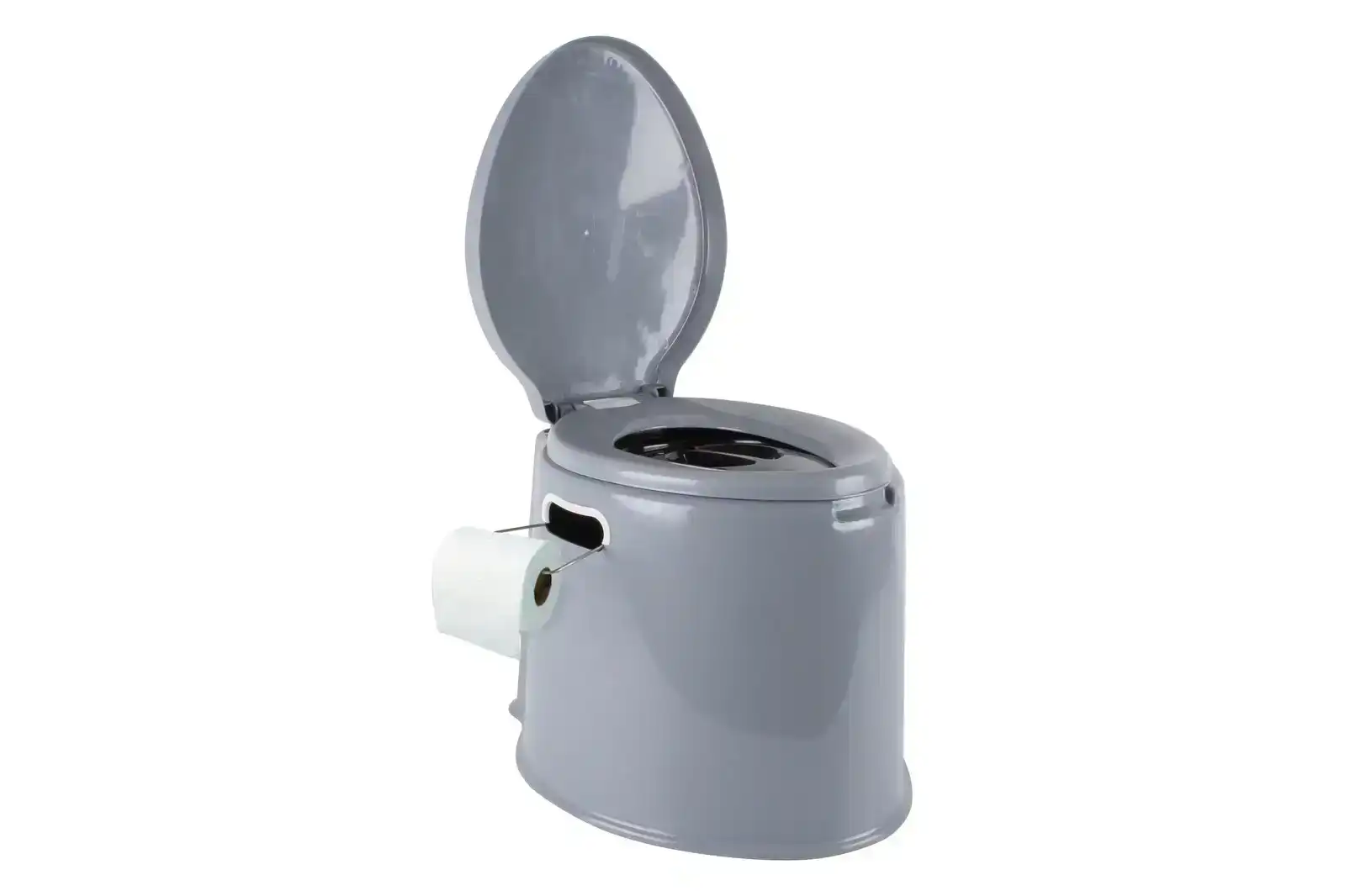 Wildtrak 7.5L/50cm Portable Toilet w/ Tissue Holder Outdoor Camping Potty Grey
